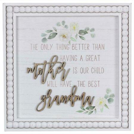 YOUNGS Wood Framed Grandma Wall Sign with Bead Trim 21489